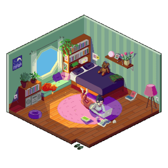 Cozy bedroom animation